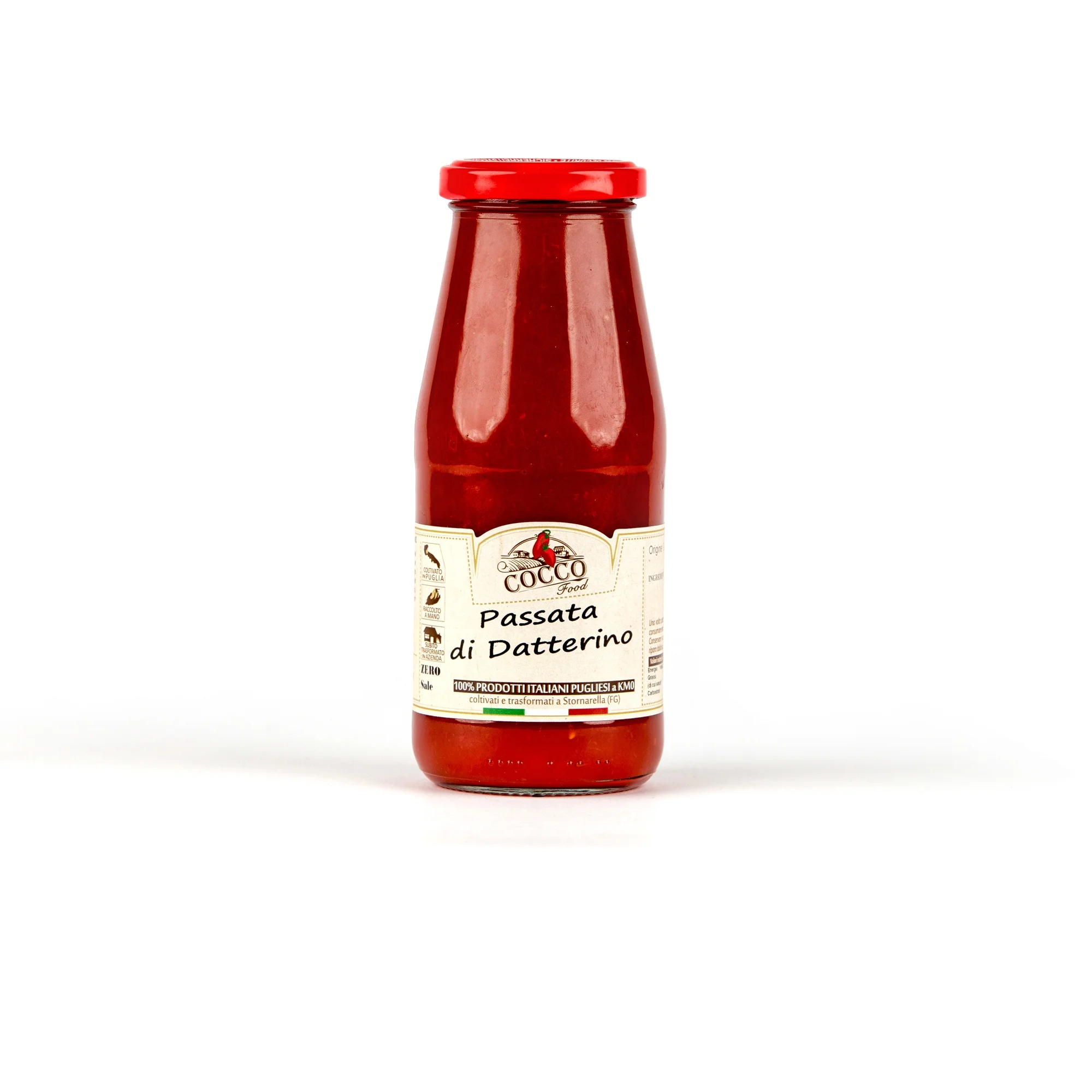 Gourmet Product Healthy Food Sweet Bright Red 100%  Datterino Tomato Puree 420g For Seasoning Pasta and Pizza
