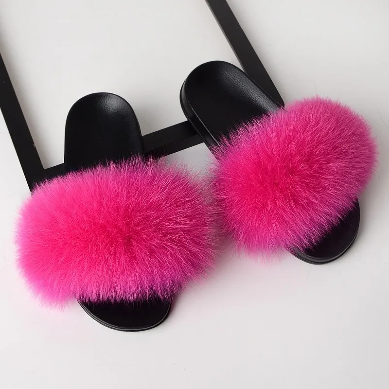 Wholesale Fashion 2024 Summer Faux Fur furry Home Indoor Outdoor Flip Flops Slippers Ladies Women Men Shoes Sandals Femme