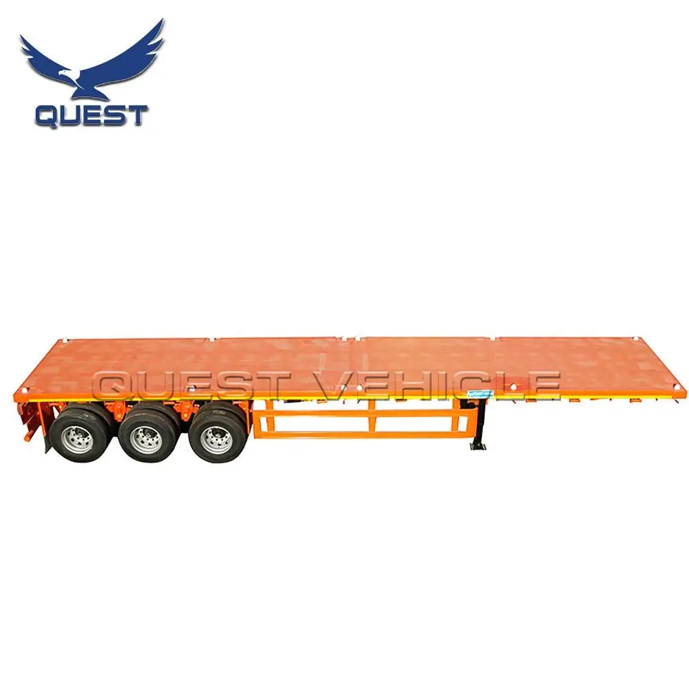 China Manufacturer Customized Size Fast Shipping Flatbed Semi Trailer with Double Axles