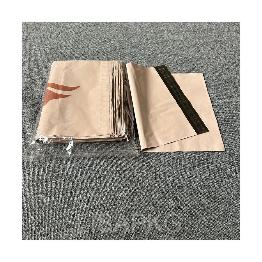 Tea color Beige Nude Custom Logo Eco-friendly Plastic Packaging Mailing Shipping Bag Polymailer Poly Mailer