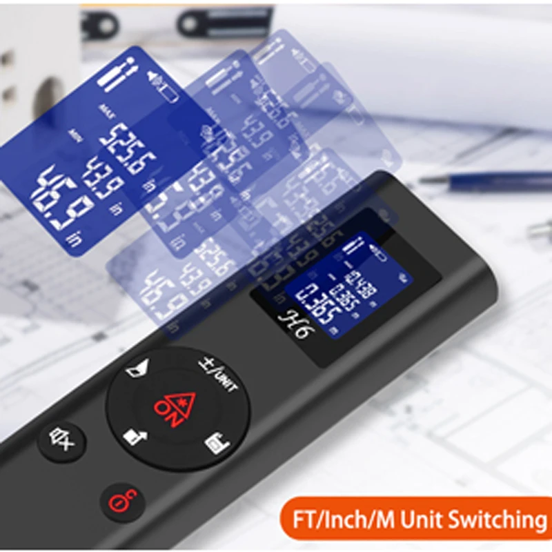 40M Smart Digital level Laser Distance Meter Range Portable USB Charging Rangefinder