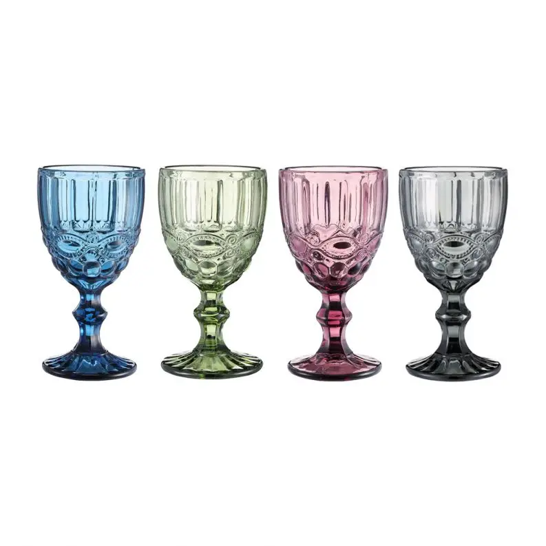 Luxury Good Quality Crystal Glass Red Black Pewter Wine Goblets