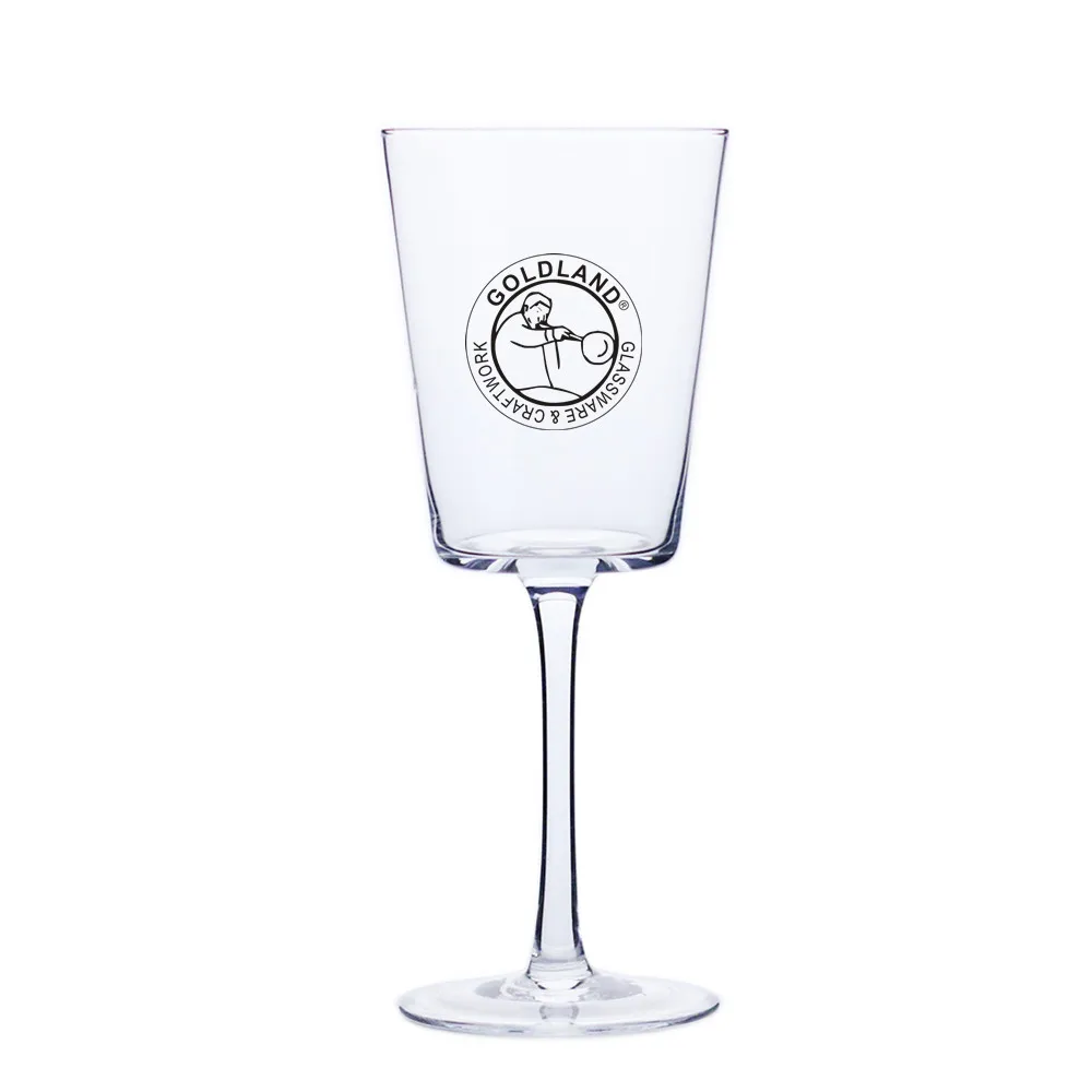 Custom Edge Lead Free Crystal Red Wine or White Wine Glasses Large Elegant Square Wine Glass