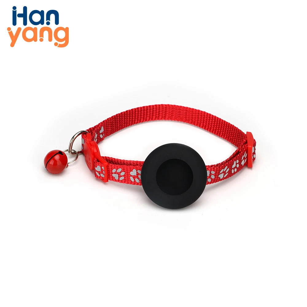 HanYang OEM Custom Airtag Tracker Protective Case Anti-missing Pet Positioning Collar Cat Reflective Bell Collar
