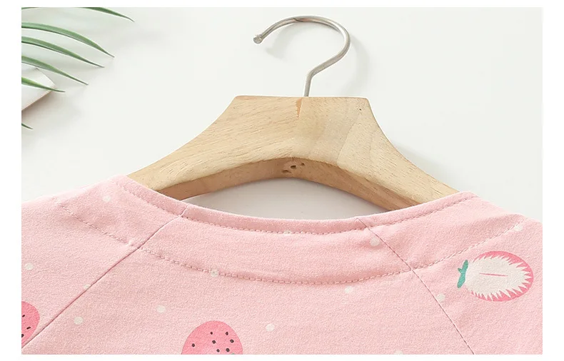 Spring summer short sleeves strawberry dinosaur line letters children leg arm injuries children care nursing clothes uniform
