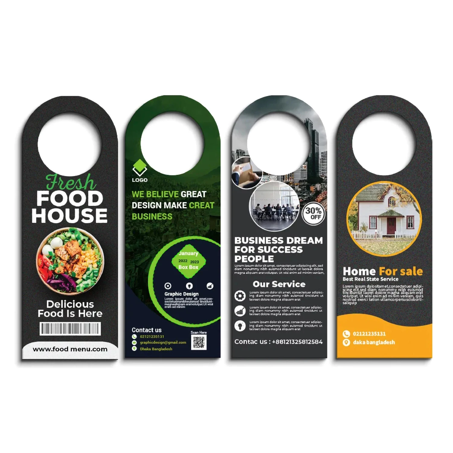 Premium 300gsm Paper Custom printing service menu brochure manual catalogue pamphlet door hanger flyer printing