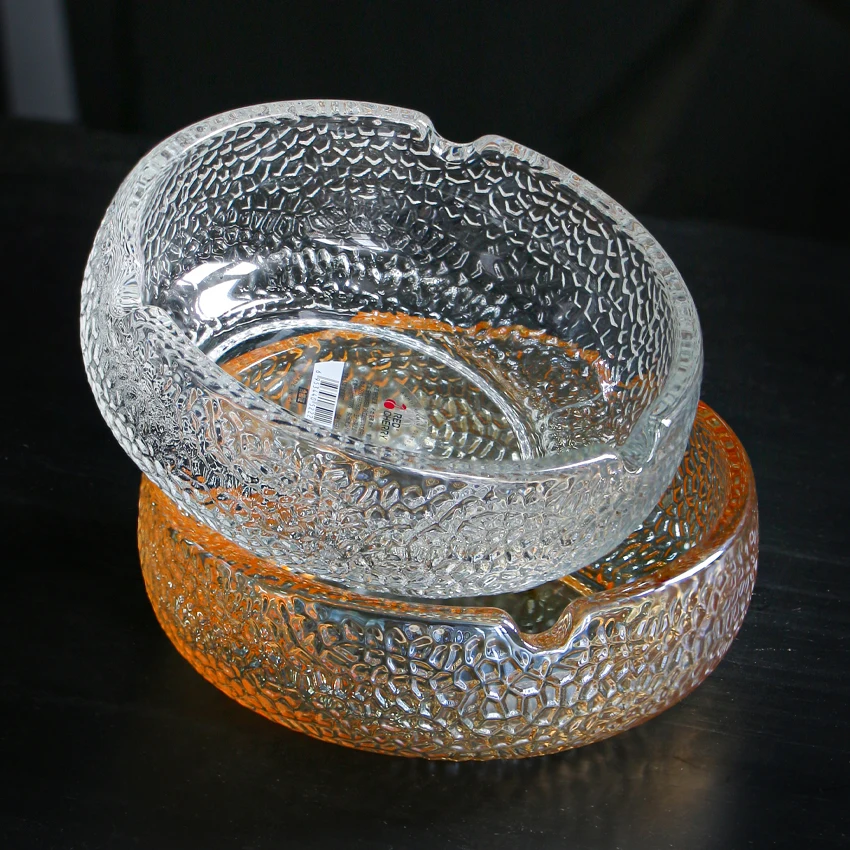 Glass Ashtray Holder Modern Customized colors High Quality Heat Resistant Bar Desktop Tabletop Decoration Glass Ashtray