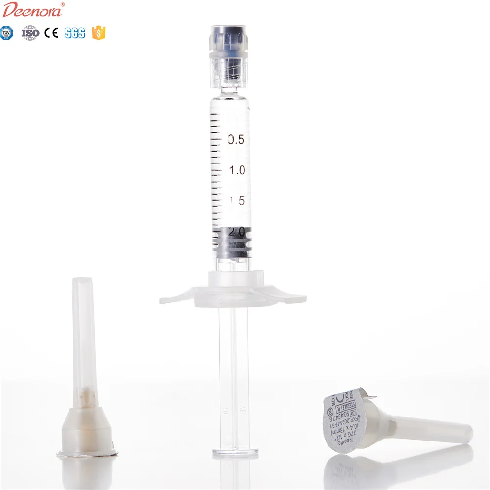 Deenora cross linked hyaluronic Acid long lasting dermal Filler injection breast lips enlargement injecting gel