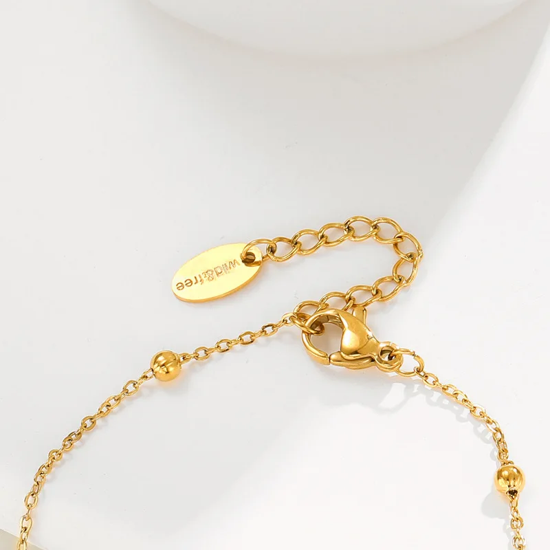 High Quality Titanium Steel Letter Bracelet for Women Non-Fading Stackable Wedding Engagement Charm Bracelet for Gifts Parties