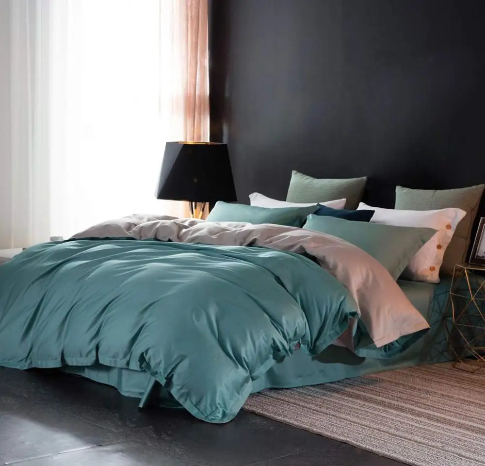 
KAERFU Bed Sheet 3 Piece with Zipper Closure & Corner Ties Luxurious Comforter Cover Bed Sheet Set 