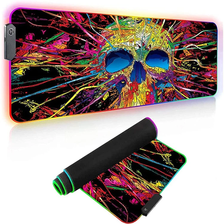 High Quality Large Size Desk Pad Custom Lighting Colorful RGB Mice Pads Led Game Non-slip USB Mouse Pad