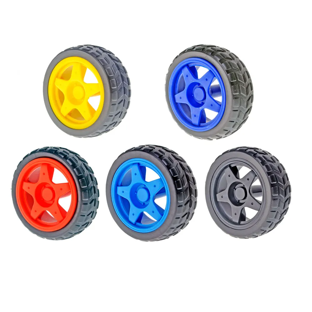 65mm 5Color TT Motor Wheels Smart Car Chassis Robot Remote Control Car Wheels 65mm TT Wheel For DIY