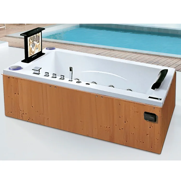 Fanwin Customized Modern Freestanding Computer Control One Person Jet Whirlpool Spa Hot Tub Acrylic Bathtub