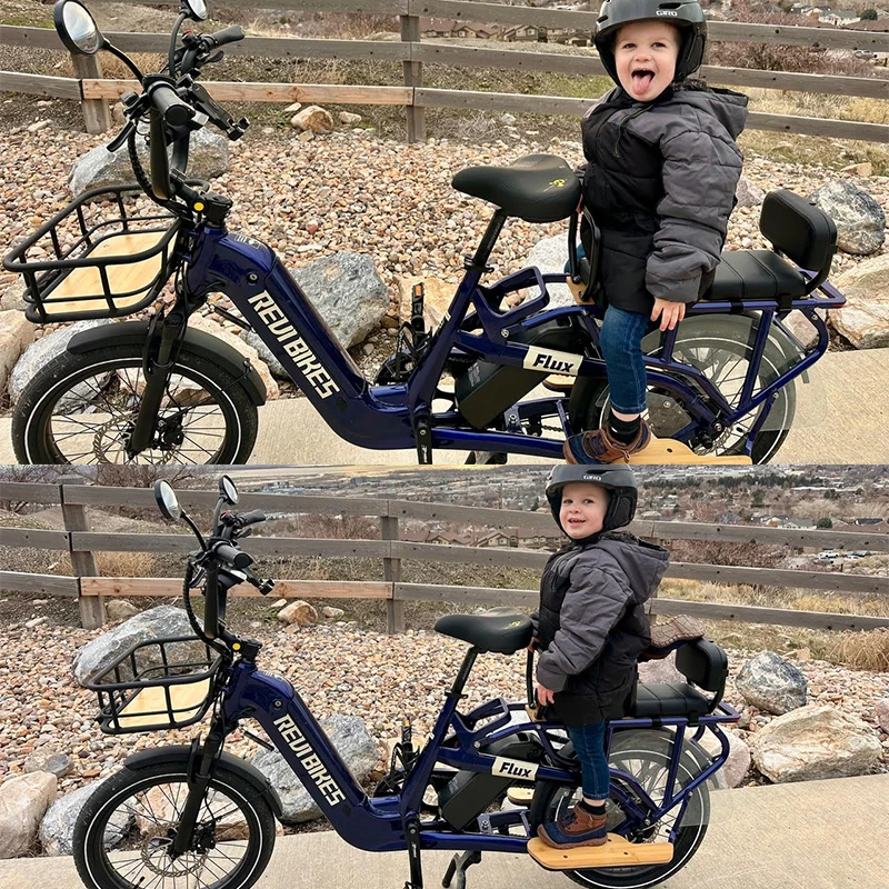 Oem 36v 48v 250w 500w 750w Electric Cargo Bike Bicycle Ebike Double Lithium Batteries Fat Tire For Kids Suspension Fork