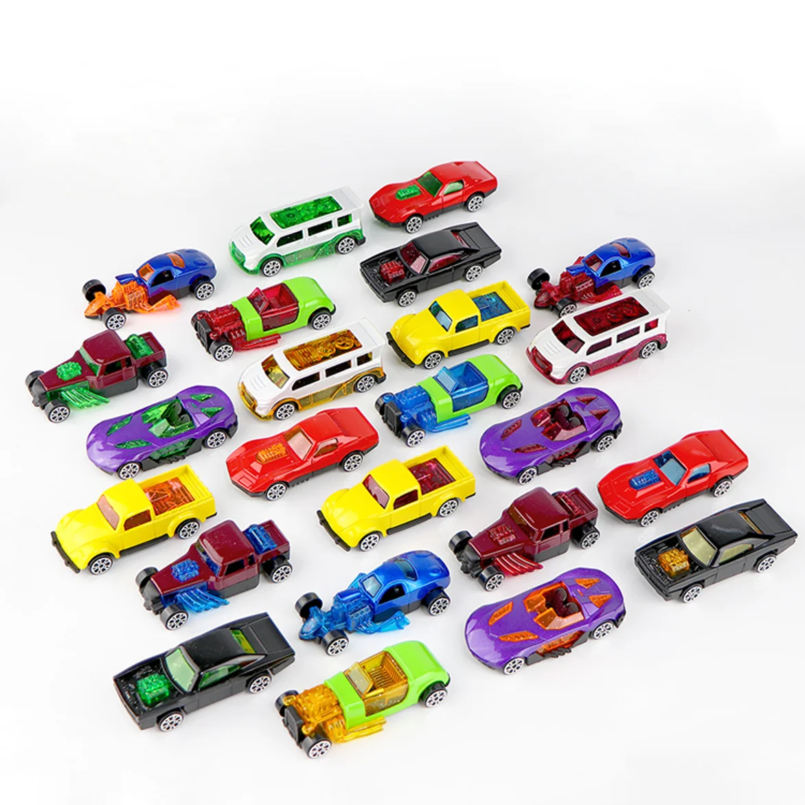 1:64 Die-Cast Gliding Vehicle Collection with 24 Unique Designs for Endless Racing Adventures and Creative Toy Play