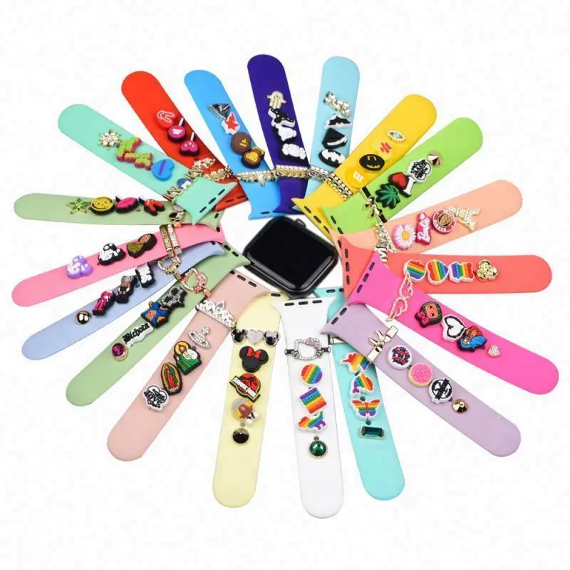 PVC rubber watch decoration charms for  watch silicone watchband charms For Smart Watch Bands & Accessories