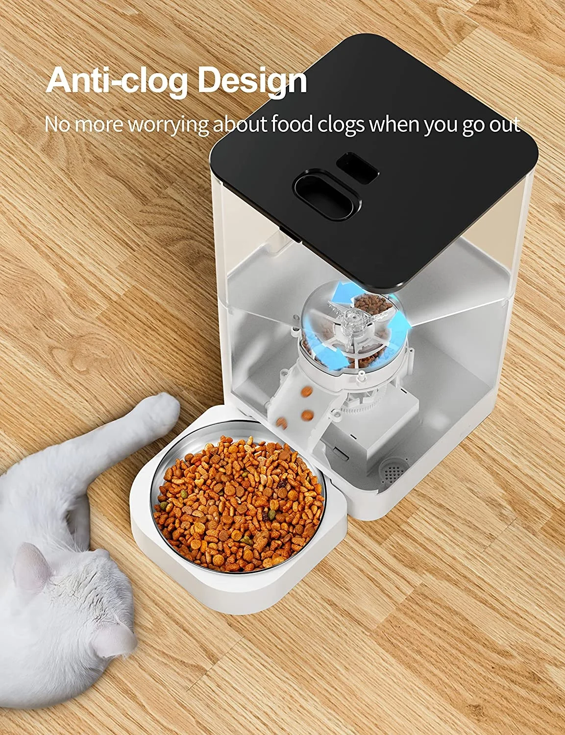 6L Large Capacity Dog Cat Smart Pet Feeder LCD screen voice recorder messages Microchip Automatic Pet Feeder