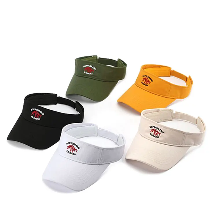 Wholesale Manufacturer 2021 Summer Cotton Embroidery Sports Golf Tennis Sunvisors Hat For Women UV Protection Velcro Diamond Cap