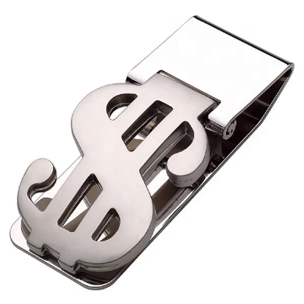 Metal Money Cash Clip Black Slim Business Credit Card Holder Banknote Custom Dollar Logo Wallets Clip for Man and Women