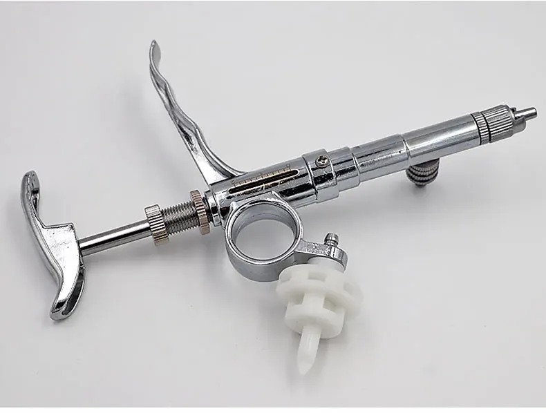 Multifunction Veterinary stainless steel 2ml & 5ml animal injector syringe with bottle holder for poultry