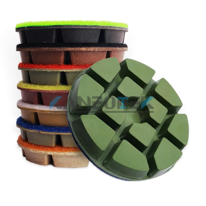 KANEOTEK 7-Step Resin Bond Wet & Dry Diamond Floor Square Polishing Pad For Machine Polishing Concrete Or Stone Granite Floor