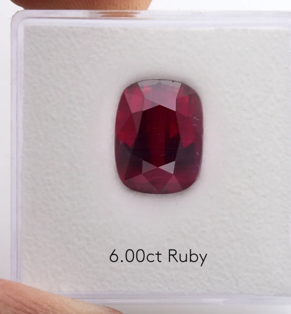 
6.00Carat Pigeon Blood Red MOZAMBIQUE Ruby Cushion Shape GRS Certified Loose Gemstone Ruby Stone By Real Gems Free Ship Precious 