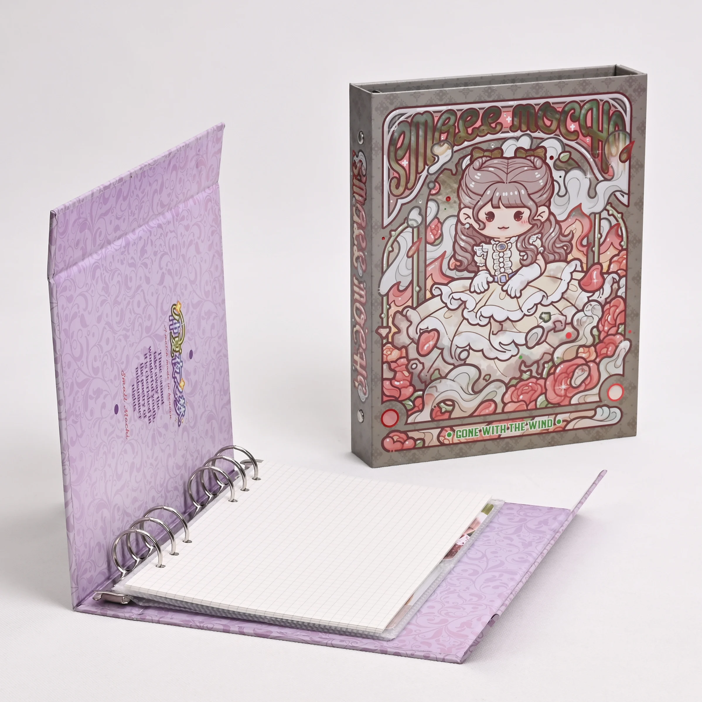 Wholesale Custom A5 A6 Box Binder Refillable Colored Loose leaf 6 Ring Binder Budget Planner Folder For kids students