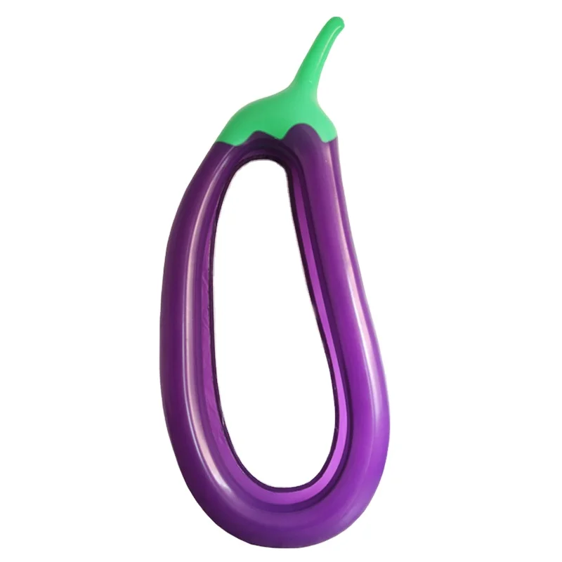 Eggplant shape inflatable floating row wholesale water inflatable floating bed recliner