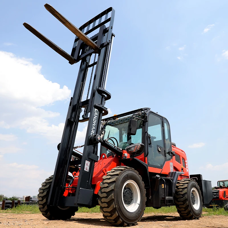 All Terrain 3 Tons Diesel Forklift 4WD Second Hand Mini Off Road Forklift Telescopic Forklift CE Euro 5 Certification