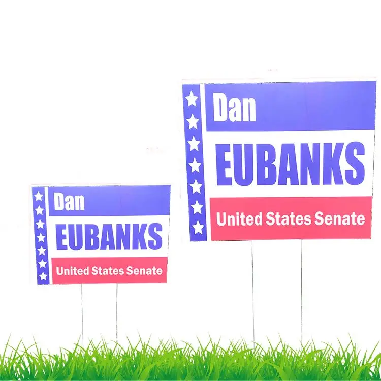 plastic custom yard sign corrugated   advertising 18x24 with h-stakes Corrugated Hollow Yard Pp Sign With Stake