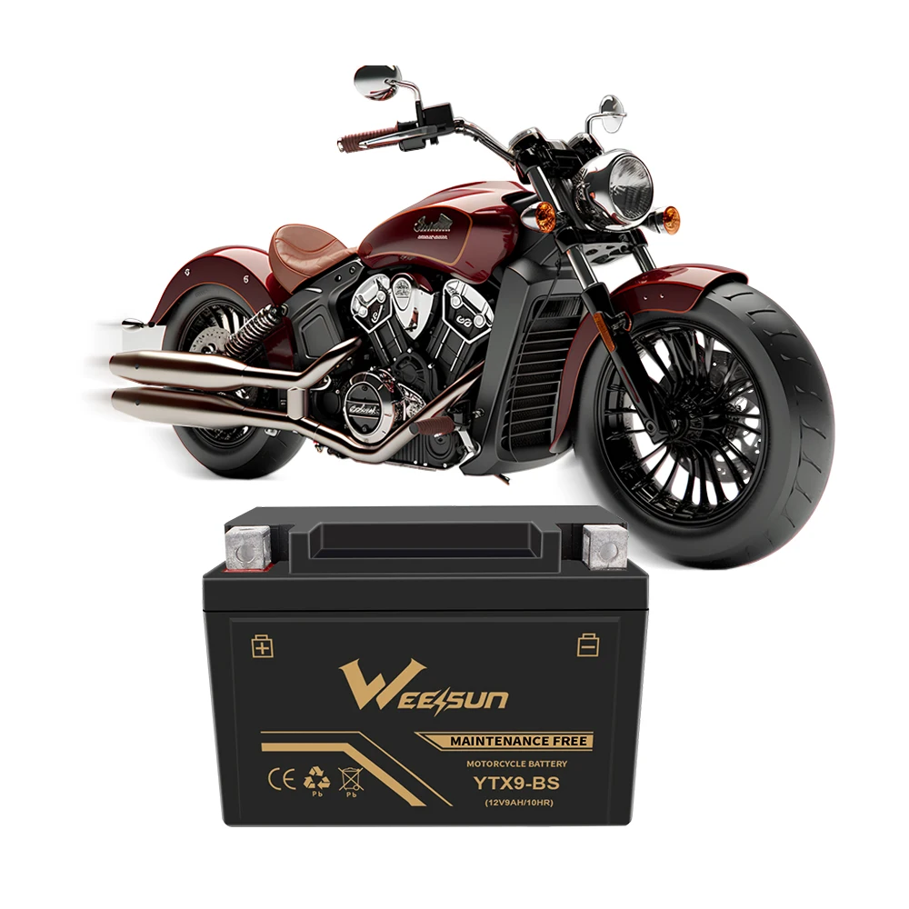 China factory Hot sales ytx9l-bs ytx10s -bs 12V9Ah battery maintenance free motorcycle spare parts motor battery