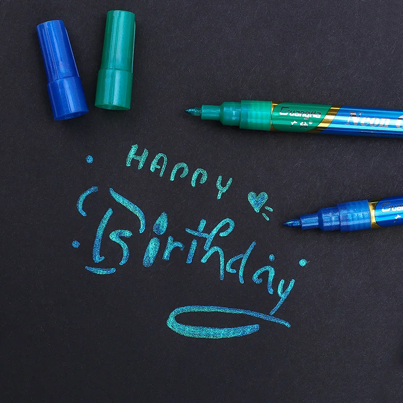 Super Gold Gel Pen Nails Paper Glass Ceramics Water Based Fluorescent Glitter Paint Pensparkle Marker Pen