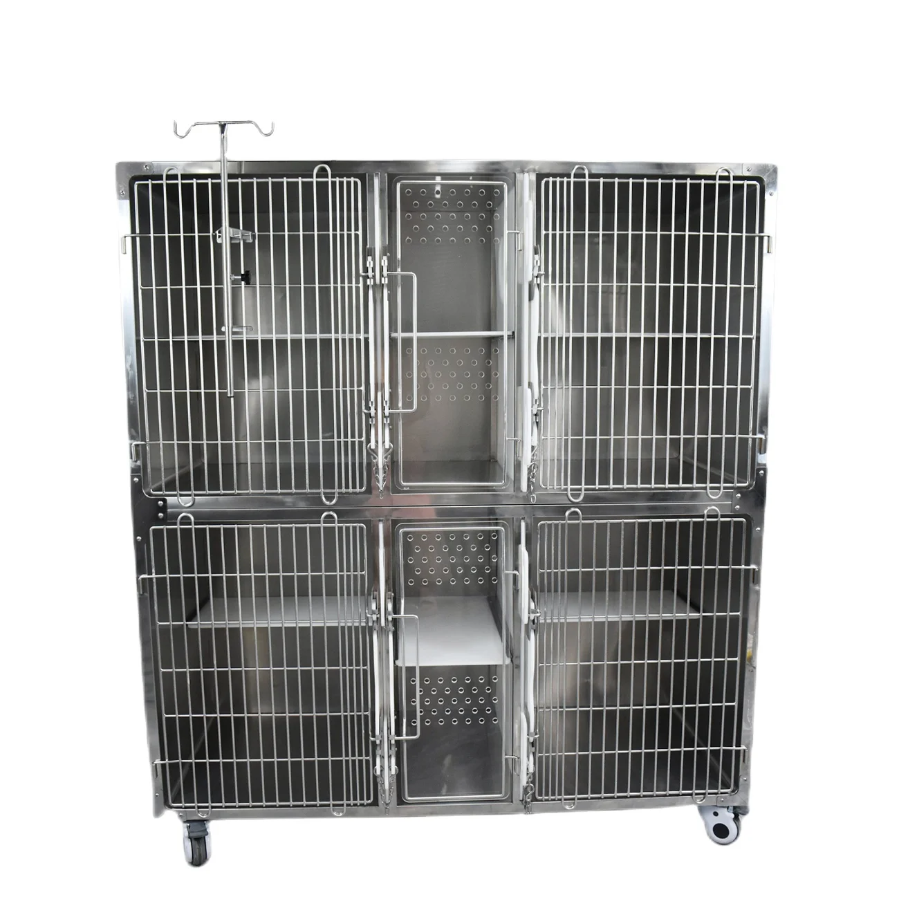 Hot sale High quality Durable Pet Equipment 304 Stainless Steel 4 Doors Cat Cage veterinary hospital cage