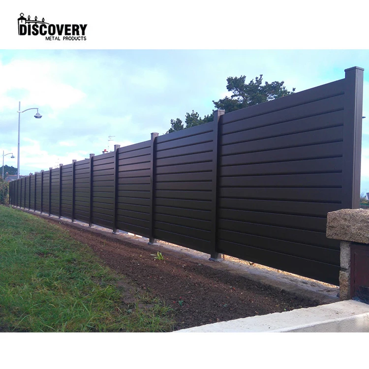 outdoor powder coated black aluminum privacy fence