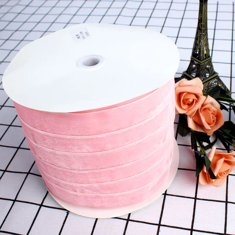 Factory Wholesale  100% polyester velvet ribbon Custom  Velvet Ribbon Bow corduroy  roll Ribbon with