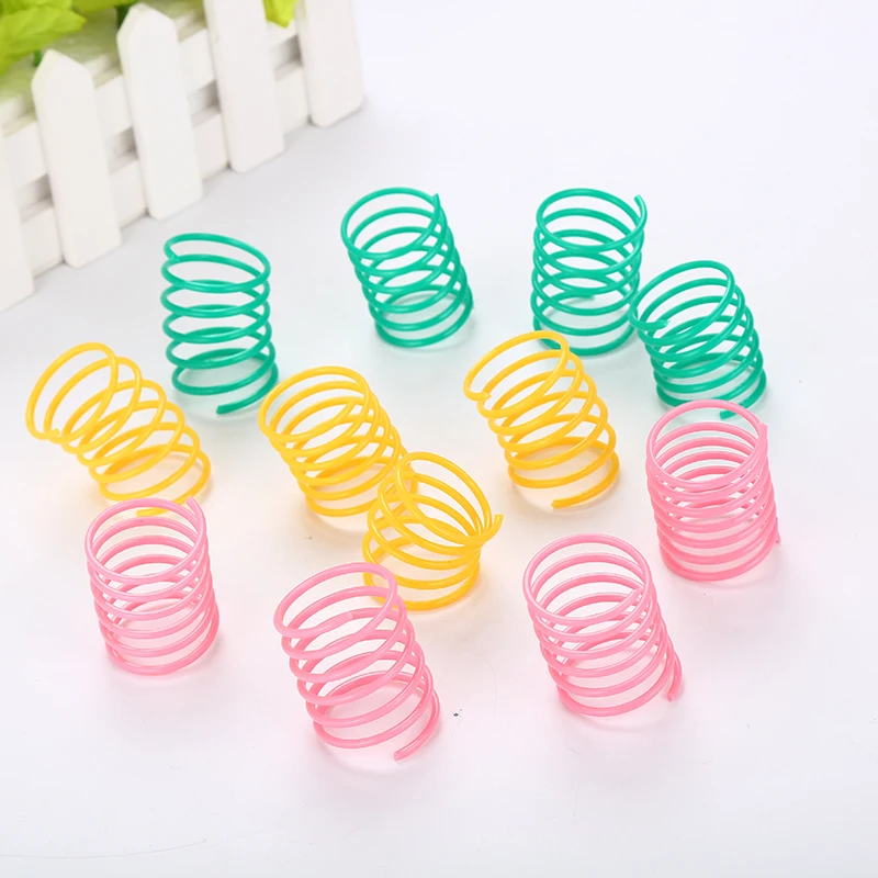zss299 Durable Cat Colorful Plastic Spring Toys Pet Grinding Claws Toys