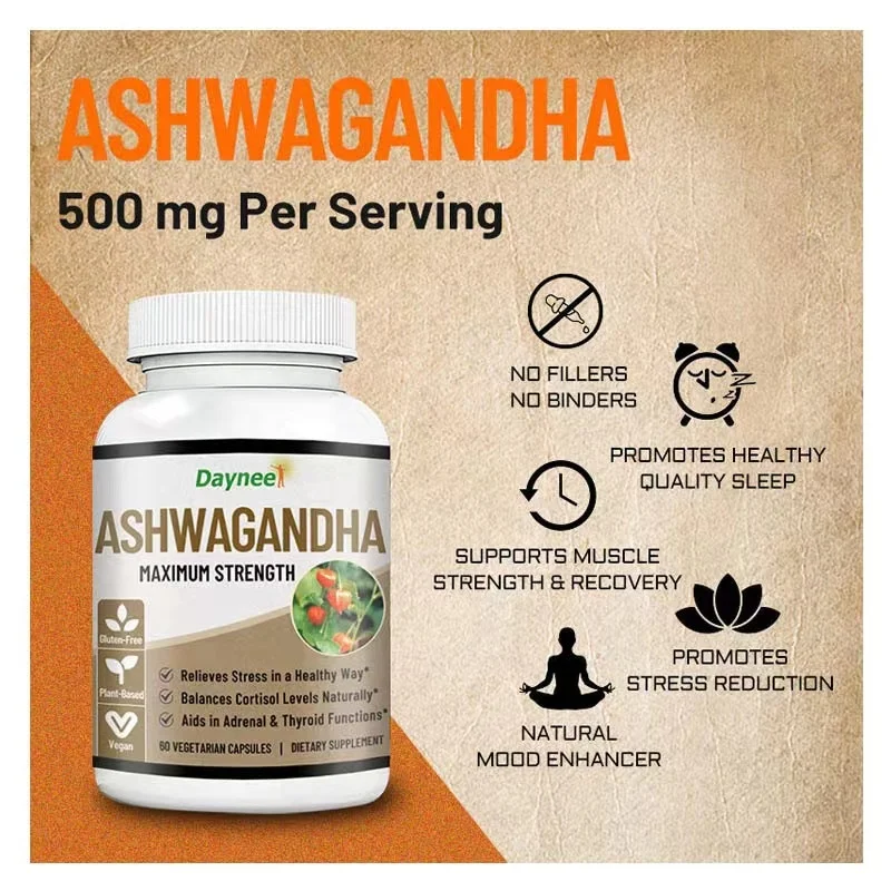 OEM/ODM ashwagandha capsule helps support the immune system naturally boosts energy & vitality magnesium ashwagandha