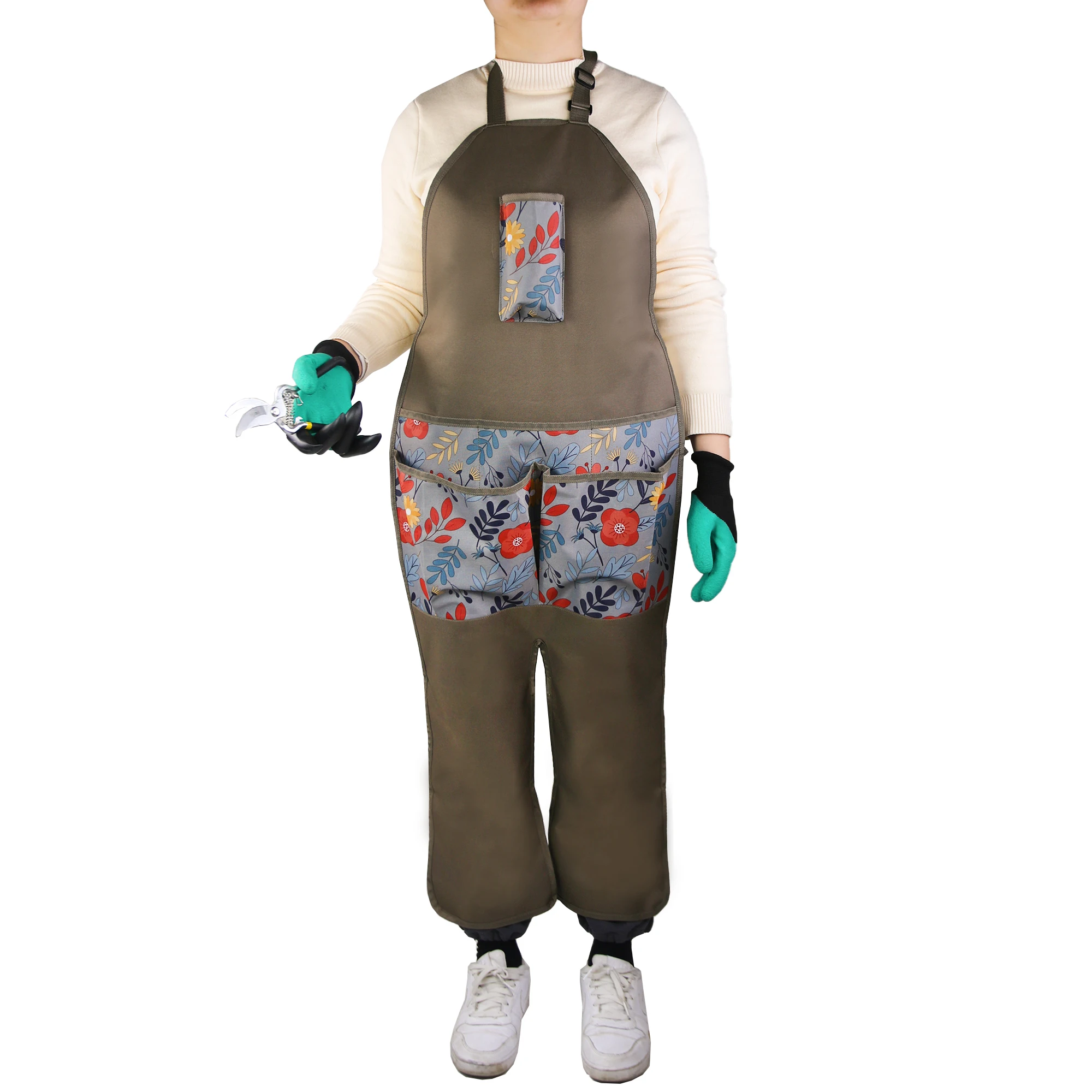 Mydays Outdoor Customized Sturdy 600D Oxford Wearable Garden Leg Production Apron with Multiple Pockets