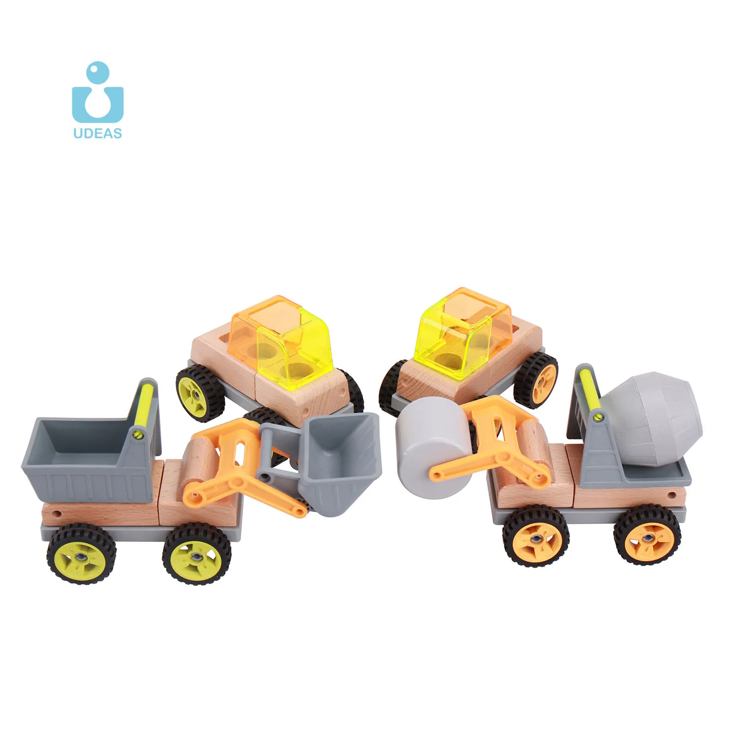 UDEAS Early Educational Cartoon Mud Truck Engineering Vehicles Toddler Baby Mini Truck Car Toys For Kids Gift