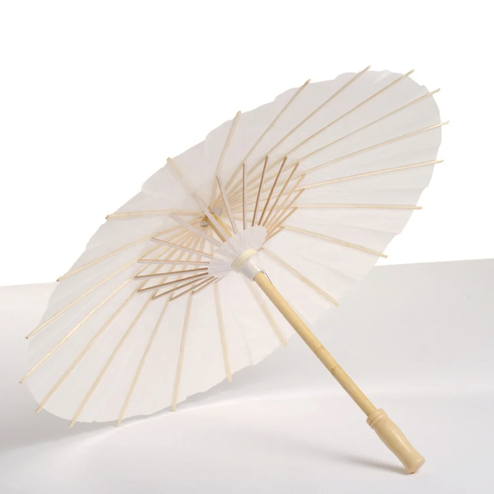 White Chinese Wedding Party Decoration Paper Umbrella Parasols