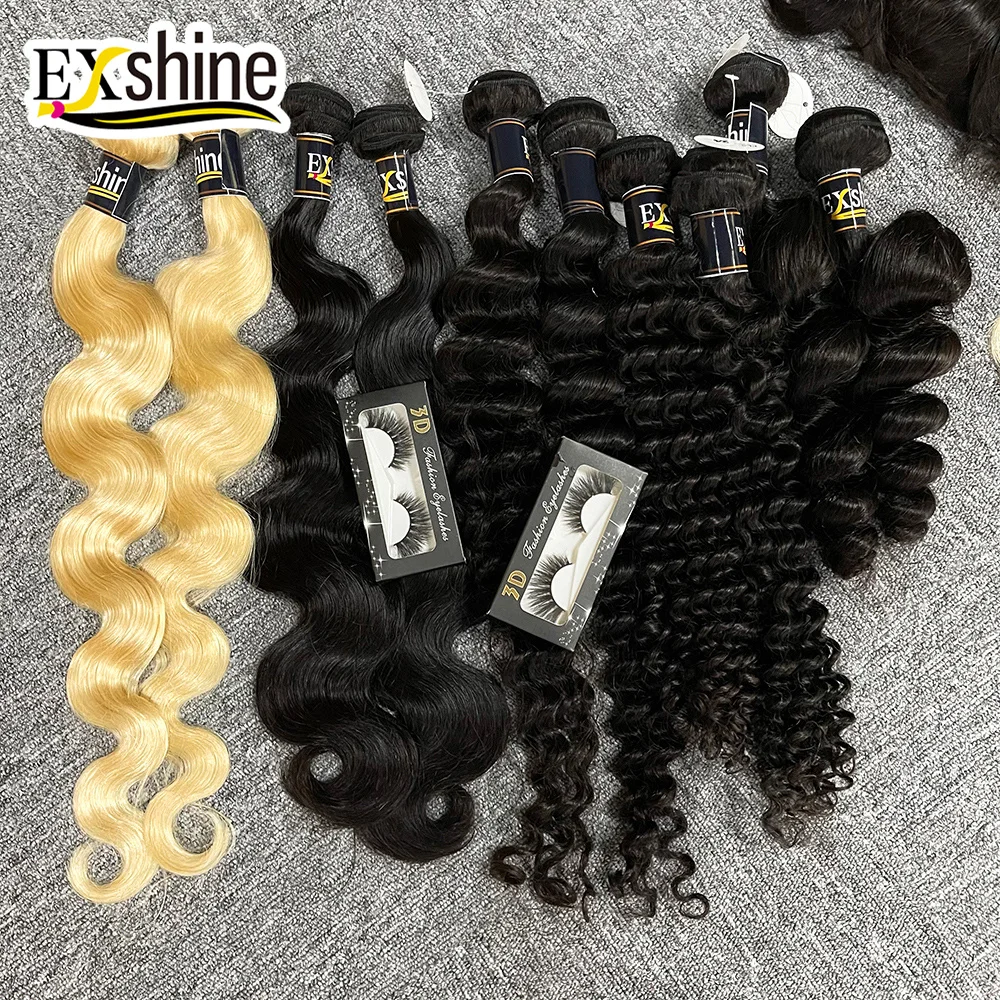 Exshine Dropship Wholesale 100% Peruvian Virgin Hair , Kinky Straight Hair Extensions Human Hair Bundles
