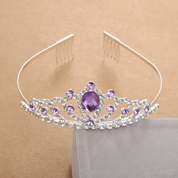 Sophia Princess Crown Crystal child Headband tiara with comb
