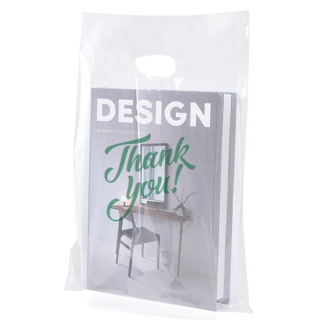 Custom Die Cut Plastic Bags Biodegradable Plastic Shopping Bags with Handle Die Cut Handle Bags Wholesale for Shopping Grocery