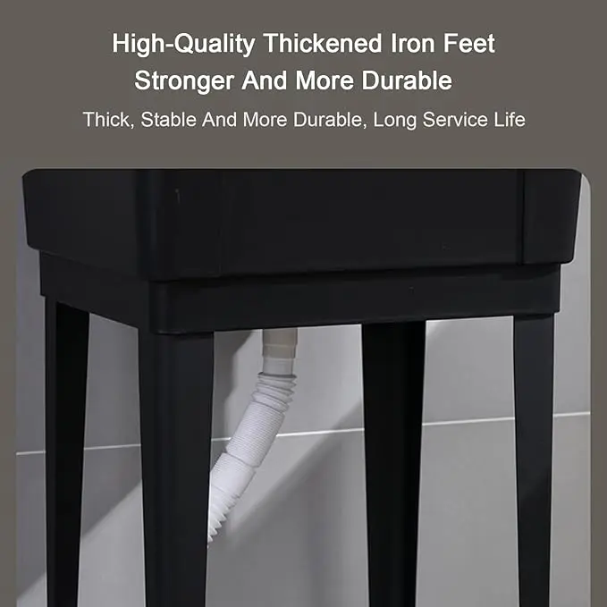 plastic  Large Capacity Single Bowl Kitchen Sink with Pulling Faucet Dish Rack & Drainer Mount for Wash Basin Use