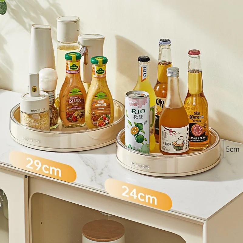 Two size option Large Capacity Multifunctional 360 degree Rotating Storage Tray for Pantry Bathroom General Storage