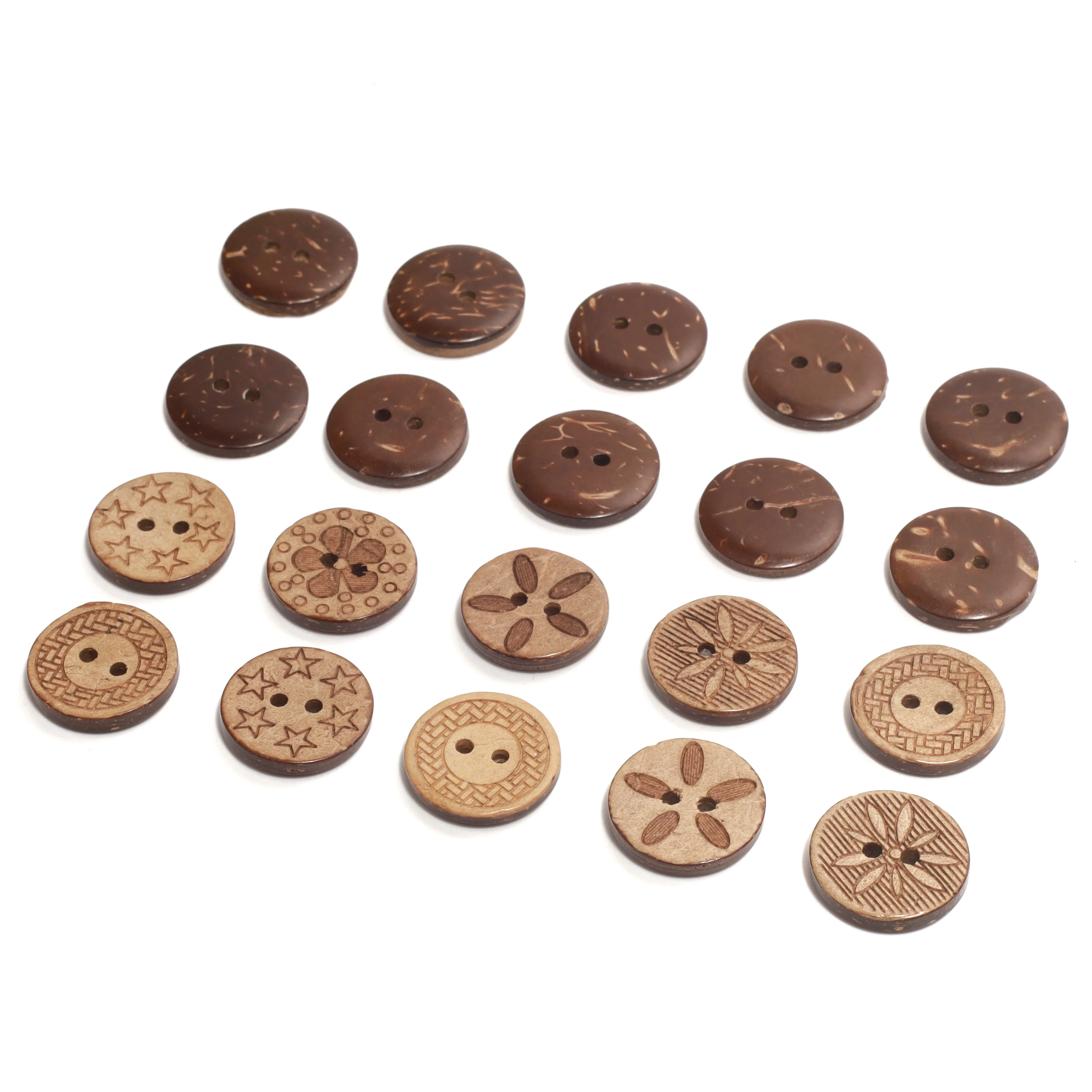 E01 Custom Printing Wooden Natural Round Vintage Baby Wholesalers Coat Coconut Shell Sewing Clothing Buttons