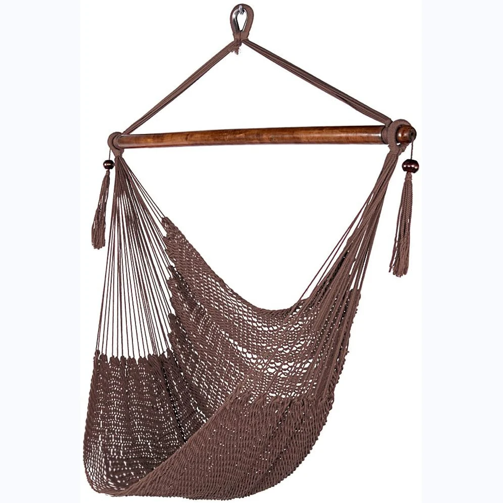 Uplion Outdoor Hanging Hammock Chair Handwoven Cotton Rope Swing Chair Camping Mesh Hammock