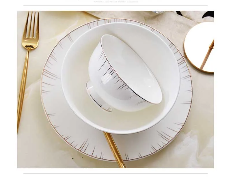 New design Luxury Ceramic Dinner Set Fine Bone ChinA Tableware Porcelain dinnerware set
