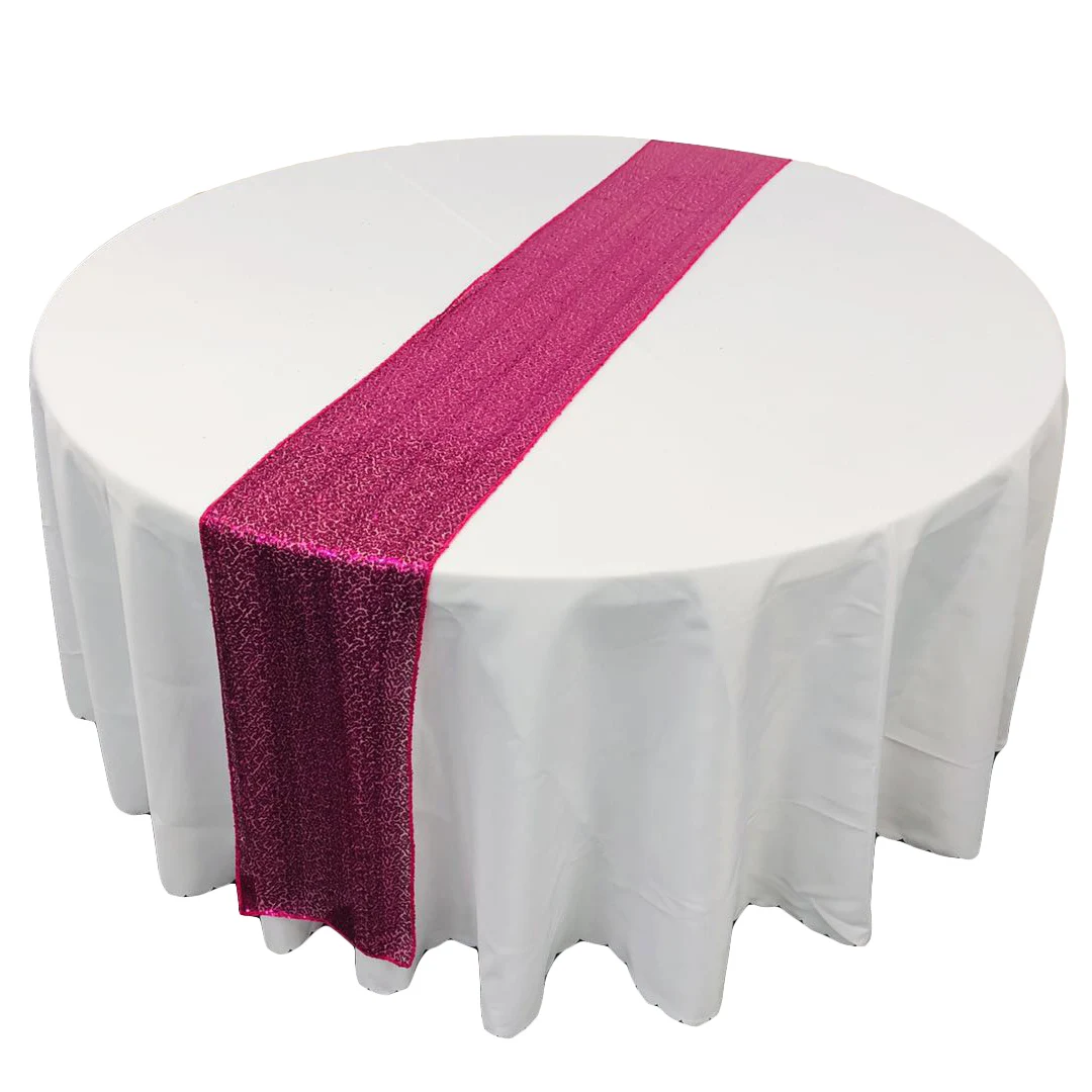 Wholesale Cheap Polyester Wedding Decorative Sequin Table Runner Silver Dining table runner