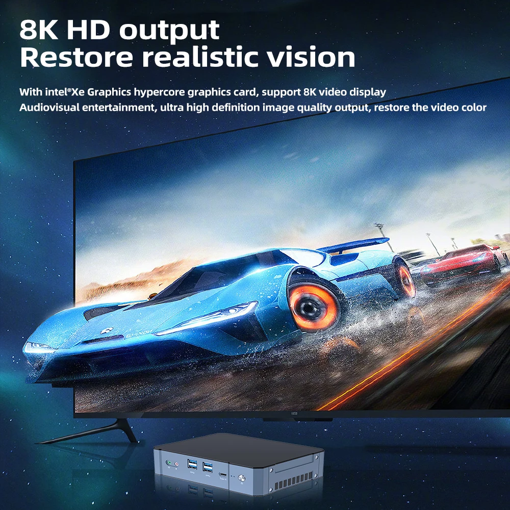 HelorPC Intel 13th Gen Core i5 i7 1360P DDR5 HD-MI VGA  M.2 SSD HTPC Portable Desktop Micro Computer Mini PC